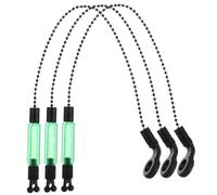 ELAYARD 3pcs Professional Fishing Alarm Portable Sensitive Iron Bite Alert for Day and Night Fishing with Green Cover Practical Line Gear Accessory for Fish Bite Warning