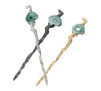 ELAYARD 3pcs Resin Jade Hair Chopsticks Set for Women Chinese Hair Sticks and Buns in Gold Silver and Black for Hanfu and Daily Use