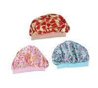 ELAYARD 3pcs Satin Bonnet Elastic Hair Wrap for Kids Good Elasticity Assorted Color Keep Hair in Place Comfortable Sleep Cap for Children