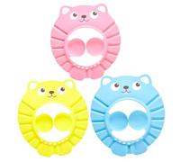 ELAYARD 3pcs Shampoo Hat Adjustable Bathing Ear Cap for EVA Material with Drainage Brim to Protect Eyes and Ears During Bath and Comfortable Bath Supply