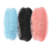 ELAYARD 3pcs Silicone Body Scrubber for Showering Small Exfoliating Bath Brushes with Gentle Texture for Tender Skin Dual-Sided Scrubbers for Legs Arms and Full Body Cleaning