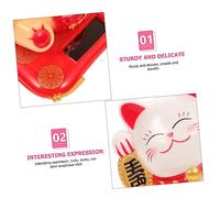 ELAYARD 3Pcs Small Solar Powered Waving Cat Figurines Creative Lucky Wealth Welcoming Decorative Cats for Car Desk Home Yellow Black White
