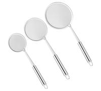 ELAYARD 3pcs Stainless Steel Kitchen Skimmer with Long Handles Fine Mesh Oil and Fat Strainer Spoons for Cooking Strainers for Home and Professional Use