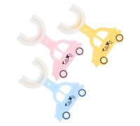 ELAYARD 3pcs U-Shaped Silicone Toothbrush for, Manual Bite-Resistant Tooth Cleaner, Large Size Mixed Colors, Washable Oral Care Brush for Boys and
