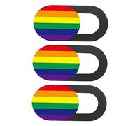 ELAYARD 3Pcs Webcam Cover Slide Rainbow Stripe Pattern Privacy Protection for Laptop Tablet Desktop Easy to Use Durable Prevent Peeping Privacy Leakage