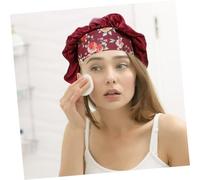ELAYARD 3PCS Wide-brimmed Elastic for Women Comfortable Sleeping Bonnets with Breathable Polyester Hairdressing and Makeup Round Headscarves Red Purple Black
