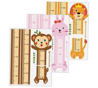 ELAYARD 3sets Height Measurement Stickers Boys and Girls Cartoon Animals Pattern Removable Height Gauge Decal Wall Sticker for Boys and Girls Adornment Growth Chart
