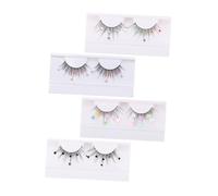 ELAYARD 4 Pairs Glitter Sequins False Eyelashes Butterfly Hearts Flowers Long Fake Lashes for Christmas Year Party Eye Makeup Enhancer