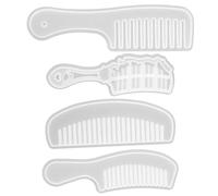 ELAYARD 4 Pcs Silicone Comb Making Molds DIY Craft Moulds for Home Use Durable Reusable Flexible Epoxy Resin Casting Tools with Various Chic Designs