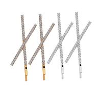 ELAYARD 4 Pcs X-shaped Rhinestone Hair Clips in Gold and Silver Elegant Lightweight Barrettes for Women and Easy to Use Accessories for Weddings Parties Dates Suitable for All Hair Types