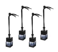 ELAYARD 4 Pieces Car Hanging Diffuser Bottles 8ml Gradient Black Glass Essential Oil Car Diffuser Air Freshener Pendant for Vehicle Interior Decoration