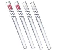 ELAYARD 4 Pieces Portable Silicone Lip Applicators Lid and Pink Head Makeup Lipstick Brushes Reusable Cosmetic Lip Brush Set for Precise and Eyeshadow Application