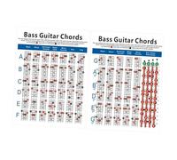 ELAYARD 4 String Bass Guitar Note Chart on Paper 72 Different Chords Chord Chart Beginner Resource Display for Practice and Performer
