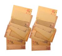 ELAYARD 40 Sheets Retro Letter Papers Vintage Style with European Flower Border Design Kraft Texture Writing for Thank-You Notes Poems Invitations and Creative Messages
