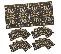 ELAYARD 40pcs 70 Years Old Birthday Supplies Birthday Kitchen Paper Kitchen Paper Towels Party Napkins Black