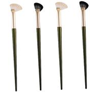 ELAYARD 4pcs Angled Nose Contour Brush Premium Synthetic Hair Eye Shadow and Makeup Brush for Precise Nose Highlighting and Blending for Professional Makeup Application