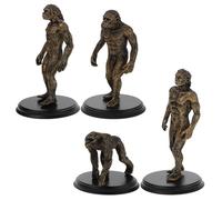 ELAYARD 4pcs Ape Man Evolution Models Set, Plastic Primitive Human Figurines for Educational Teaching, Realistic Cognition Props for Home Décor and Learning Display