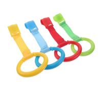 ELAYARD 4pcs Baby Crib Pull Rings Toddler Stand Ring Handles Infant Bed Nursery Cot Accessory for Walking Assist and Arm Strength Exercise in Playpen