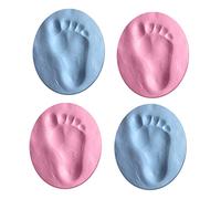 ELAYARD 4pcs Baby Handprint and Footprint Casting Kit Safe Non-Toxic Plaster Mold for Newborn Keepsake, Pink and Blue Clay Set for Infant Memory