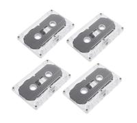 ELAYARD 4pcs Blank Audio Cassette Tapes with Transparent Case Recordable Magnetic Tape for DIY Retro Parties Teaching Voice Recording for Music and Lectures