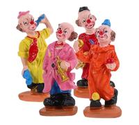 ELAYARD 4Pcs Circus Clown Figurines Miniature Clown Dolls for Play Therapy Sandtray Creative Home Décor Ornaments Random Style