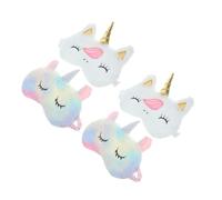 ELAYARD 4pcs Cute Unicorn Sleeping Eye Mask for Teens Women Soft Plush Cartoon Blindfold with Adjustable Elastic Strap Light Blocking Eyeshade for Travel Sleepovers and Naps