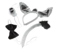 ELAYARD 4Pcs Donkey Ears Headband Bowtie Tail Animal Costume for Halloween Cosplay Party Comfortable Cartoon Donkey Theme Dress Up Accessories