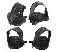 ELAYARD 4pcs Exercise Bike Pedals Replacement Non-slip Flat Platform Pedals with Straps for Indoor Stationary Bikes Home Gym Fitness Accessories