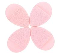 ELAYARD 4pcs Facial Cleansing Sponges Gloves - Soft Absorbent Face Exfoliating Pads for Makeup Removal and Deep Cleaning, Light Pink Face Scrubbers Suitable for Teens and Daily Skincare Routine