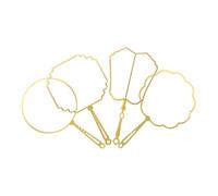ELAYARD 4pcs Fan Outline Bookmarks Metal Hollow Bookmarks Elegant Golden Fan-Shaped with Smooth Surface Comfortable Grip for DIY Projects