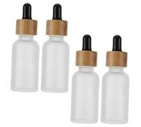 ELAYARD 4Pcs Frosted Glass Dropper Bottles with Screw Caps Portable Travel Sub Bottles for Essential Oils Medicine Cuticle Oil Refillable and Reusable Compact Design