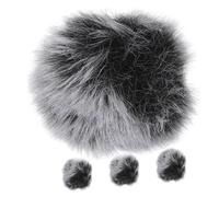 ELAYARD 4pcs Grey Black Microphone Windscreen Furry Mic Cover Wind Muff Set for Lavalier Lapel Mic Noise Reduction and Wind Protection