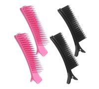 ELAYARD 4Pcs Hair Sectioning Clips Lightweight Plastic Hair Styling Tools for Salon and Personal Use Professional Hairdresser Black and Pink