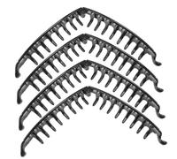 ELAYARD 4pcs Large Banana Clip Hair Claw Clamp Toothed Black for Ponytail Updo Ponytail Holder Strong Tension Hair Clips