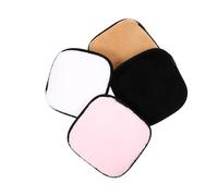 ELAYARD 4pcs Makeup Removal Sponges Square Cleaning Puff for Face Washing Soft Fine Fiber Makeup Remover Pads in Colors White Nude Black Pink for Gentle Exfoliation and Daily Skincare