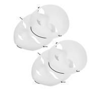 ELAYARD 4pcs Matte White Blank Fox Masks Paintable PVC Animal Facemasks for DIY Crafting Fit Fox Face Covers for Halloween Cosplay Masquerade Parties