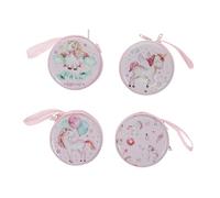ELAYARD 4PCS Mini Earbud Carrying Cases Storage Bag with Mixed Unicorn Patterns Portable Tinplate Earphone Travel Pouch and Decorative gift for for for for for for for Friends