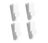 ELAYARD 4pcs No Drilling Plastic Hooks for Back Door Storage Multi Use Coat Holder and Key Bag Hanger White Punch Wall Hooks for Bathroom Kitchen Cupboard and Living Organization