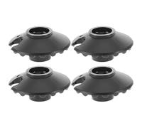 ELAYARD 4pcs Non-slip Crutch Feet Basket Replacement for Trekking Poles and Hiking Walking Stick Accessories, Black Plastic Mud Baskets with Easy Installation and Wear-resistant Material