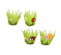 ELAYARD 4Pcs Non Woven Easter Egg Baskets Colorful Round Storage Baskets for Garden Decoration Candy and Egg Holder Material
