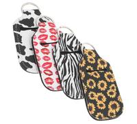 ELAYARD 4Pcs Portable Hand Keychain Holders Reusable Liquid Soap Bottle Sleeve Durable Neoprene Travel Accessories for Perfume Lotion and Soap