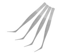ELAYARD 4Pcs Precision Angled Stainless Steel Tweezers with Static Non Magnetic Coating for Electronics Repair Jewelry Making Laboratory Industrial Use