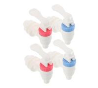 ELAYARD 4pcs Press Type Water Dispenser Taps Plastic Replacement Spigots for Beverage Holders Easy to Install Durable Kitchen Heated Cooler Parts with Red and Blue Colors
