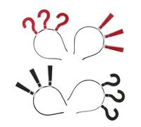 ELAYARD 4pcs Question Mark Hair Band Non Slip Headwrap for Women Unique Punctuation Design Eye Catching Accessories for Parties Daily Wear Fun Stylish Hair Decorations