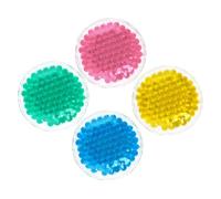 ELAYARD 4pcs Reusable Small Ice Packs Instant Cold Compress for Eyes and Face Portable Round Packs in Blue Green Pink Yellow Relief for Injuries and Daily Fatigue Convenient Hot and Cold