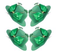 ELAYARD 4pcs St Patrick’s Day Leprechaun Mini Top Hat Hair Clips with Clover Bow - Green Irish Festival Hair Accessories for Holiday Party and Costume Celebration