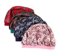 ELAYARD 4pcs Women’s Satin Sleeping Bonnet Set with Wide Elastic Band Adjustable Silk Hair Sleep Caps for Night Hair Care Loose Fit Turbans for Sleep and Beauty Rest