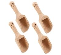 ELAYARD 4pcs Wooden Tea Scoops Biodegradable Spice and Spoons Kitchen and Bathroom Accessories for Loose Leaf Tea Condiments Daily Use
