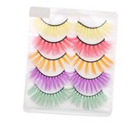 ELAYARD 5 Pairs Colorful False Eyelashes Lightweight Natural-looking Fake Lashes for Women Party Makeup Easy to Apply and Remove Eyelash Extensions Alternative