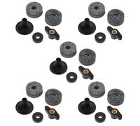 ELAYARD 5 Set Drum Cymbal Felts Kit with Plastic Holders and Metal Washers for Enhanced Stability and Protection, Suitable for Rock and Multi-cymbal Configurations Drum Sets